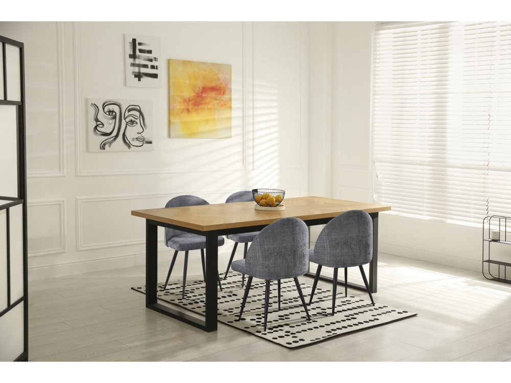 Set mit 2 Stoffstühlen „Samuel“ – 53 x 51 x 82 cm – Grau
