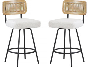 Set mit 2 Stoffhochstühlen „Wilfried“ – 51 x 44 x 95 cm – Beige