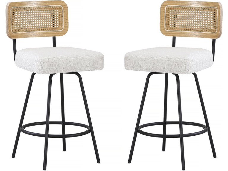 Set mit 2 Stoffhochstühlen „Wilfried“ – 51 x 44 x 95 cm – Beige