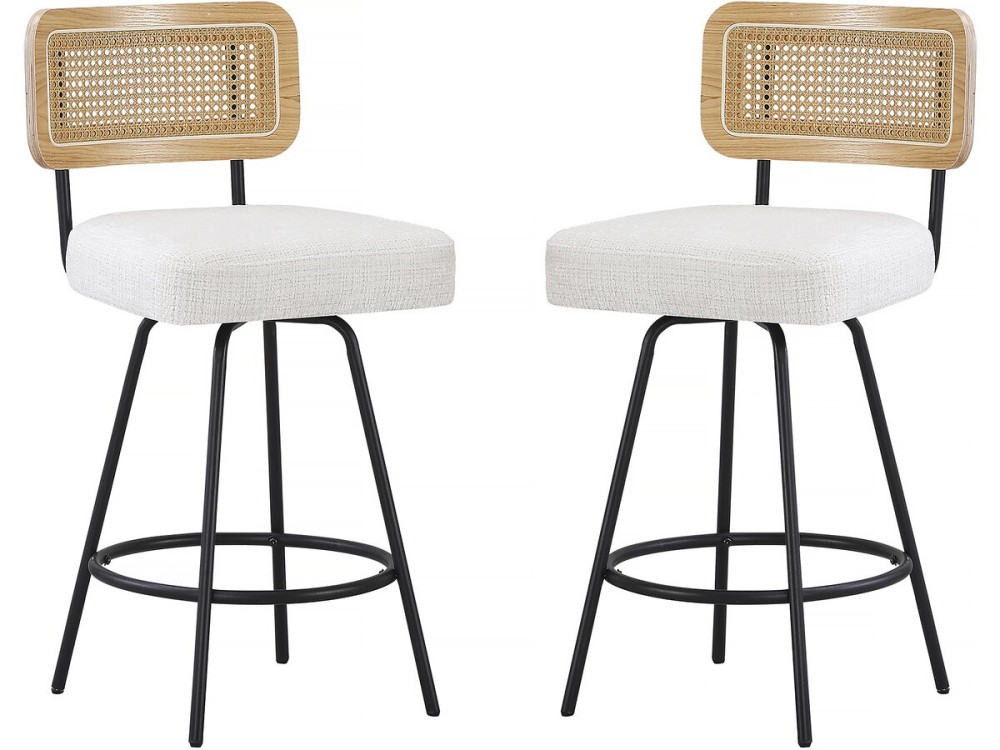 Set mit 2 Stoffhochstühlen „Wilfried“ – 51 x 44 x 95 cm – Beige