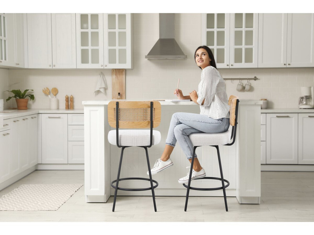 Set mit 2 Stoffhochstühlen „Wilfried“ – 51 x 44 x 95 cm – Beige