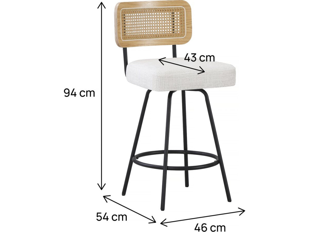 Set mit 2 Stoffhochstühlen „Wilfried“ – 51 x 44 x 95 cm – Beige