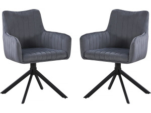 Set mit 2 Stoffstühlen „Pharell“ – 60 x 61 x 91 cm – Grau