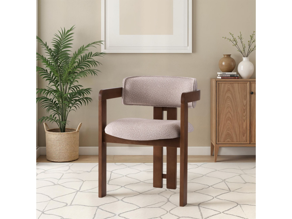 Holzstuhl „Cozy” – 44 x 57 x 76 cm – Nussbaumcreme