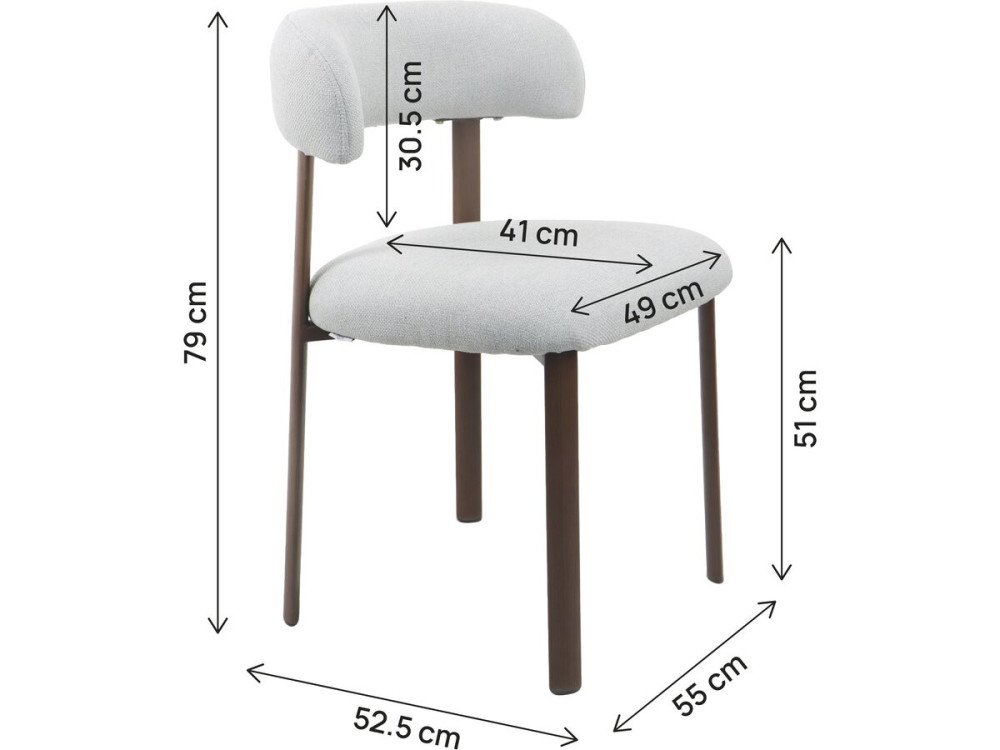 Set aus 2 Esszimmerstühlen in Holzoptik "Aurea" - Hellgrau