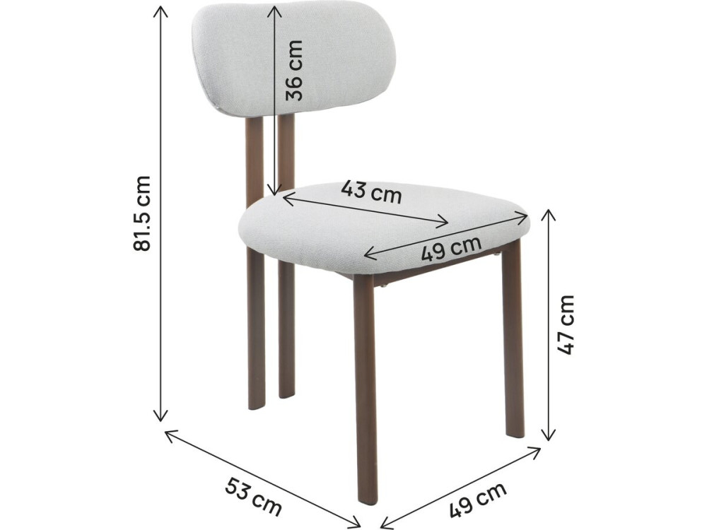 Set aus 2 Esszimmerstühlen in Holzoptik "Veralia" - Hellgrau