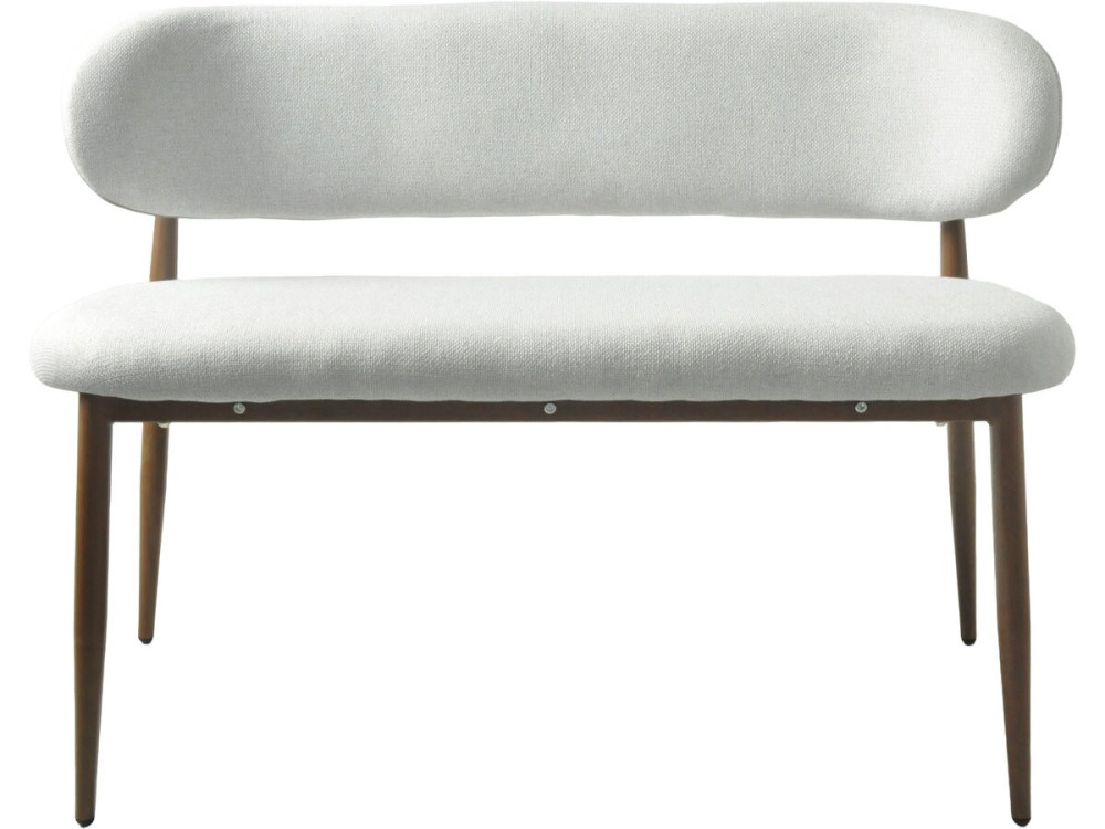 Esszimmerbank aus Stoff - 110 cm - "Selene" - 3-Sitzer - Hellgrau und Braun