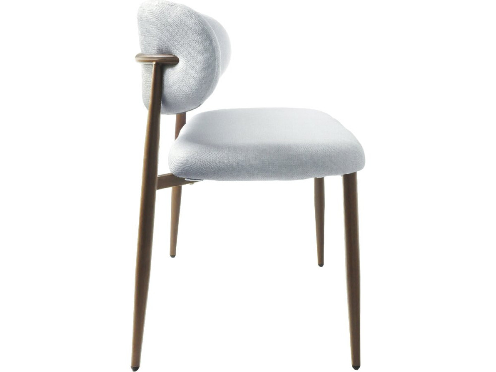 Esszimmerbank aus Stoff - 110 cm - "Selene" - 3-Sitzer - Hellgrau und Braun