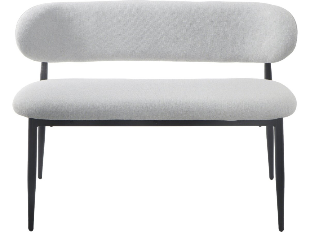 Esszimmerbank aus Stoff - 110 cm - "Sélène" - 3-Sitzer - Hellgrau und Schwarz