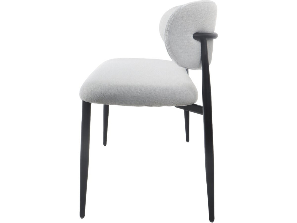 Esszimmerbank aus Stoff - 110 cm - "Sélène" - 3-Sitzer - Hellgrau und Schwarz