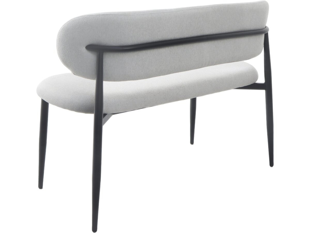 Esszimmerbank aus Stoff - 110 cm - "Sélène" - 3-Sitzer - Hellgrau und Schwarz