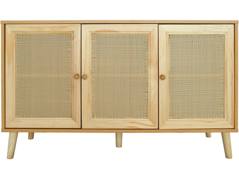 Anrichte mit Rohrgeflecht "Neuille" - 120 x 40 x 71,5 cm - Beige