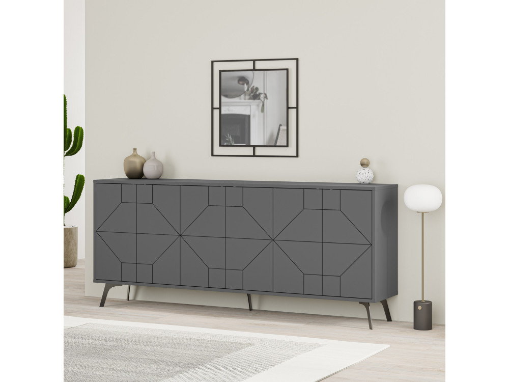 Anrichte aus Holz "Dune" - 183 x 35 x 77 cm - Anthrazit
