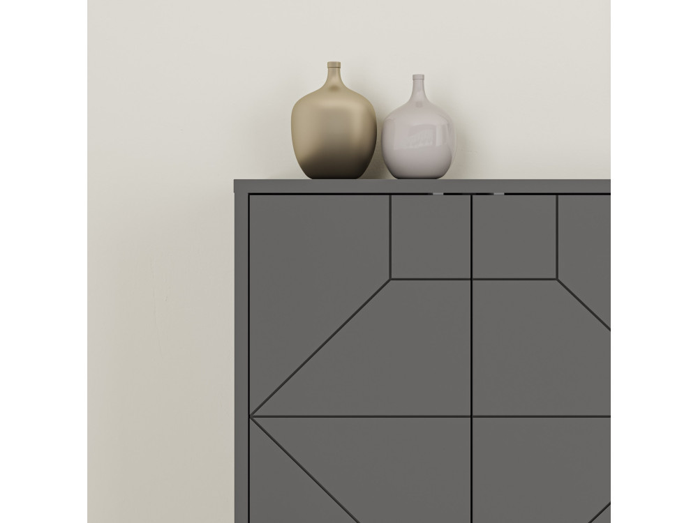 Anrichte aus Holz "Dune" - 183 x 35 x 77 cm - Anthrazit