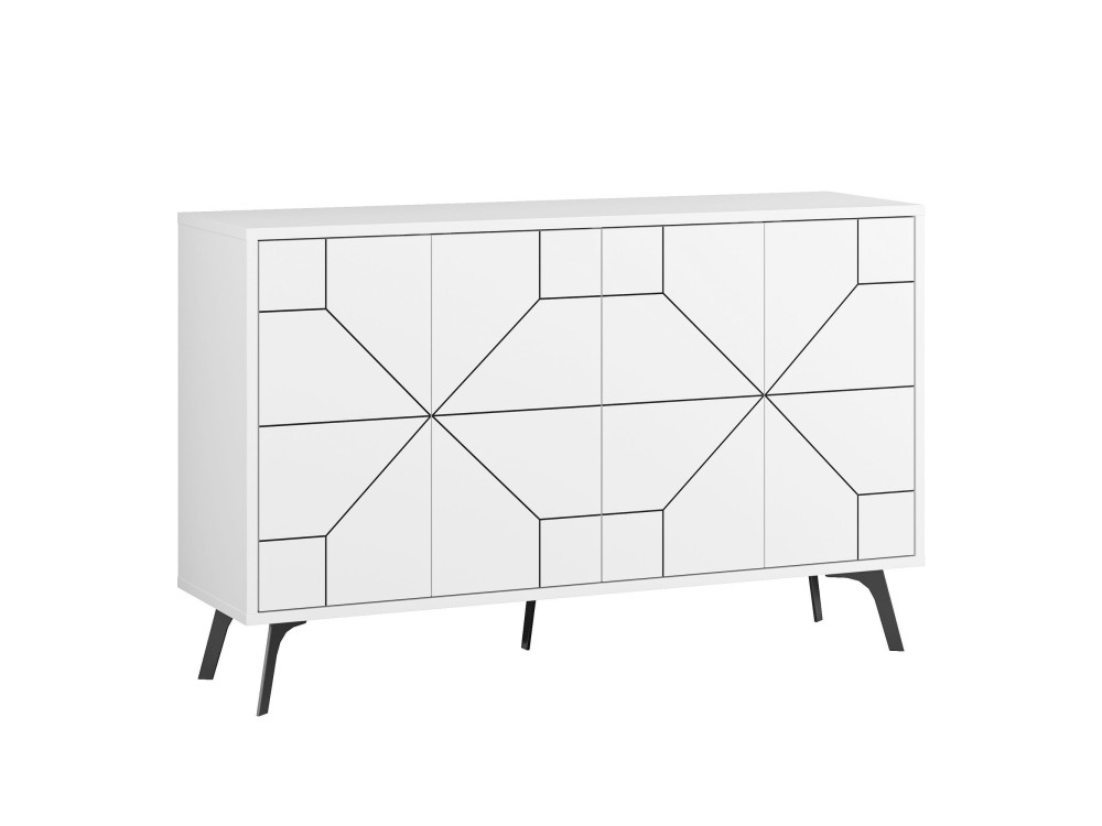 Anrichte aus Holz "Dune" - 123 x 35 x 62 cm - Weiß