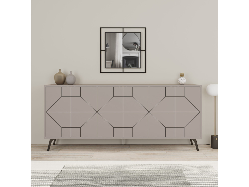 Holzanrichte "Dune" - 184 x 35 x 77 cm - Helles Mokka