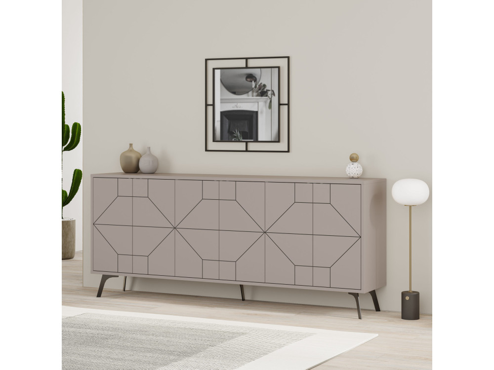 Holzanrichte "Dune" - 184 x 35 x 77 cm - Helles Mokka