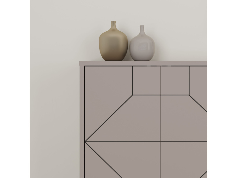 Holzanrichte "Dune" - 184 x 35 x 77 cm - Helles Mokka
