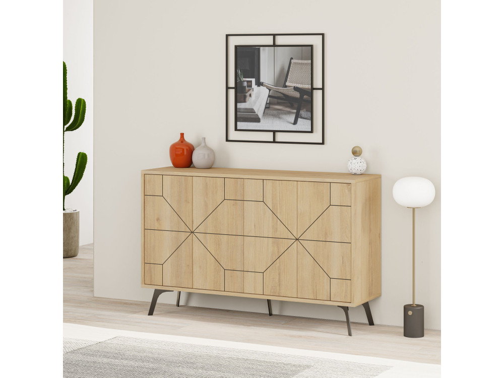 Anrichte aus Holz "Dune" - 123 x 35 x 62 cm - Beige