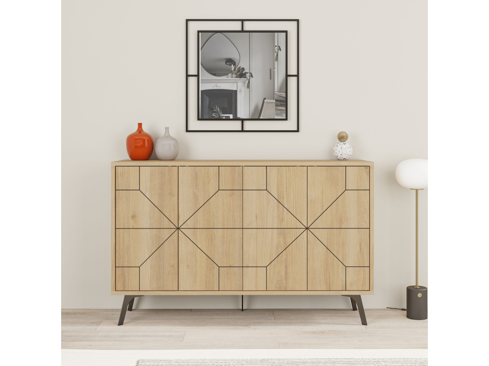 Anrichte aus Holz "Dune" - 123 x 35 x 62 cm - Beige