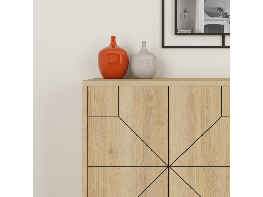 Anrichte aus Holz "Dune" - 123 x 35 x 62 cm - Beige
