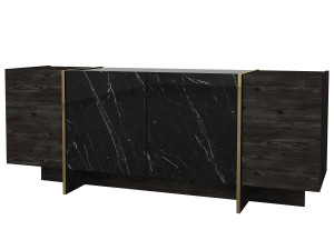 Holz Buffet "Veyron" - 180 x 46 x 75 cm - Schwarz Gold