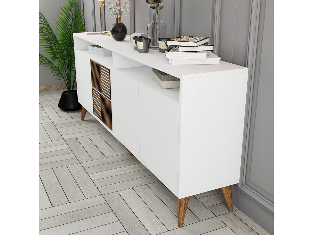 Holzkonsole "Milan" - 180 x 35 x 78 cm - Weiß