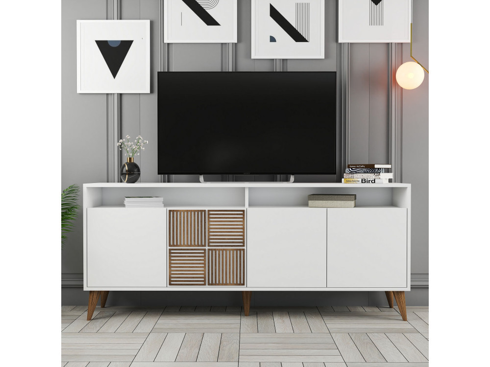 Holzkonsole "Milan" - 180 x 35 x 78 cm - Weiß