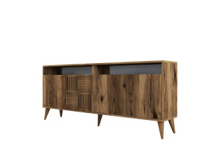 Anrichte aus Holz "Milan" - 180 x 35 x 78 cm - Walnussholz
