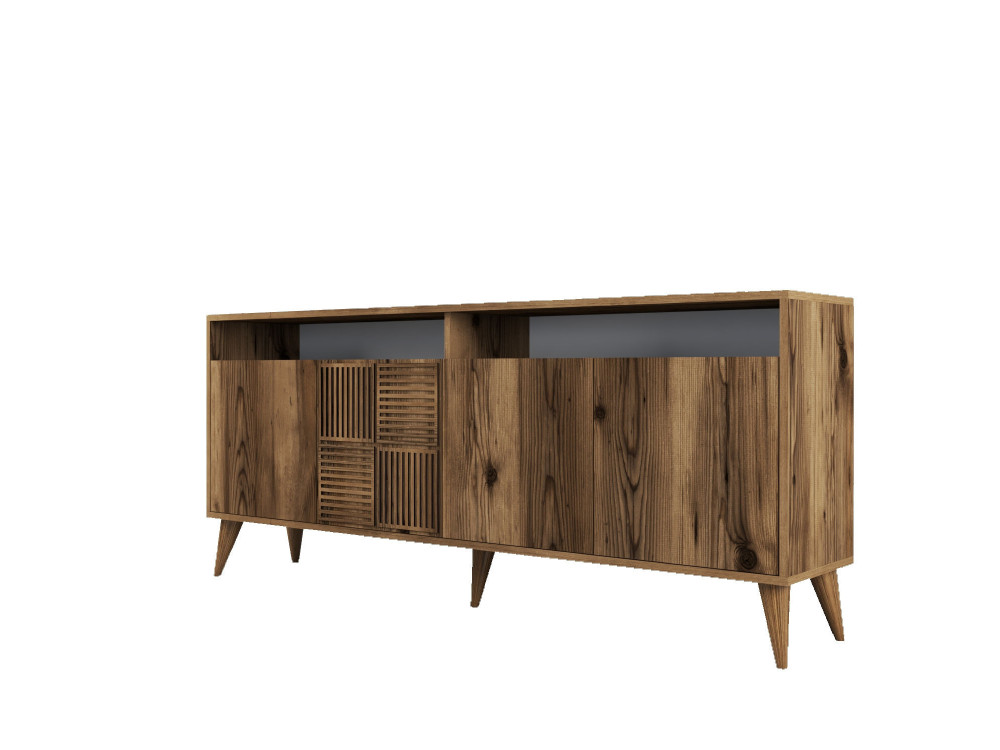 Anrichte aus Holz "Milan" - 180 x 35 x 78 cm - Walnussholz