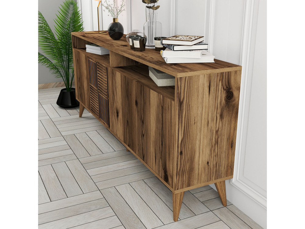 Anrichte aus Holz "Milan" - 180 x 35 x 78 cm - Walnussholz