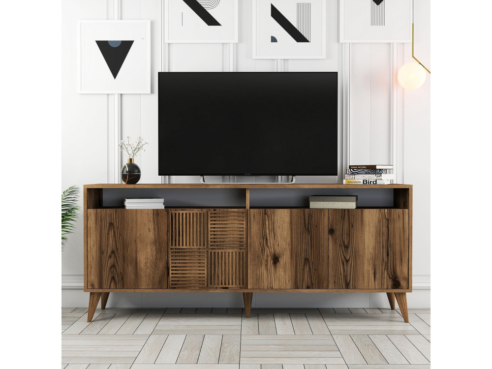 Anrichte aus Holz "Milan" - 180 x 35 x 78 cm - Walnussholz