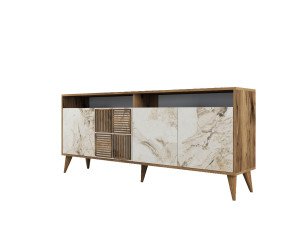 Holzkonsole "Milan" 180 x 35 x 78 cm - Walnussholz