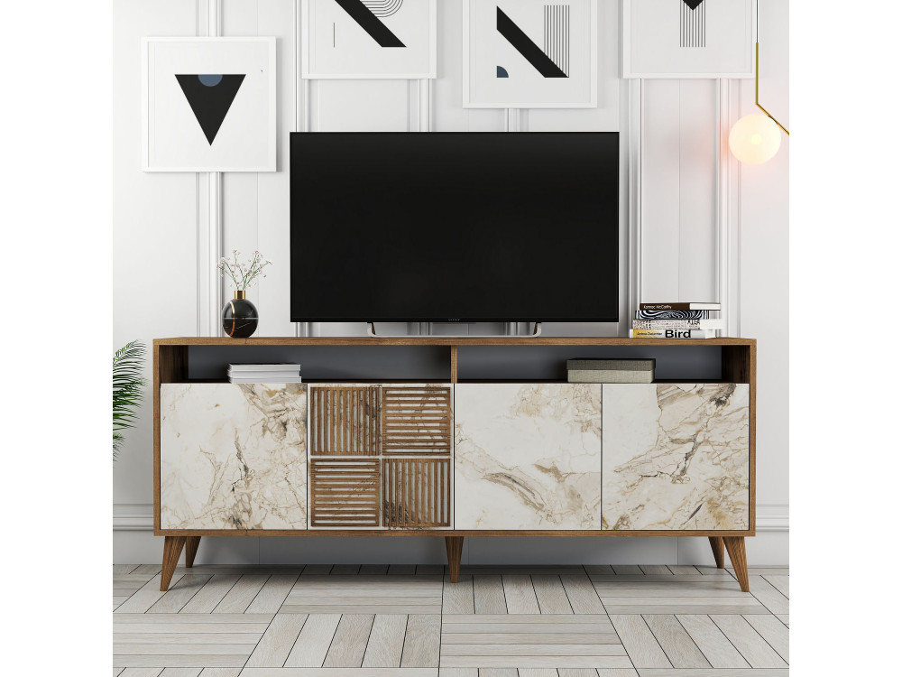 Holzkonsole "Milan" 180 x 35 x 78 cm - Walnussholz