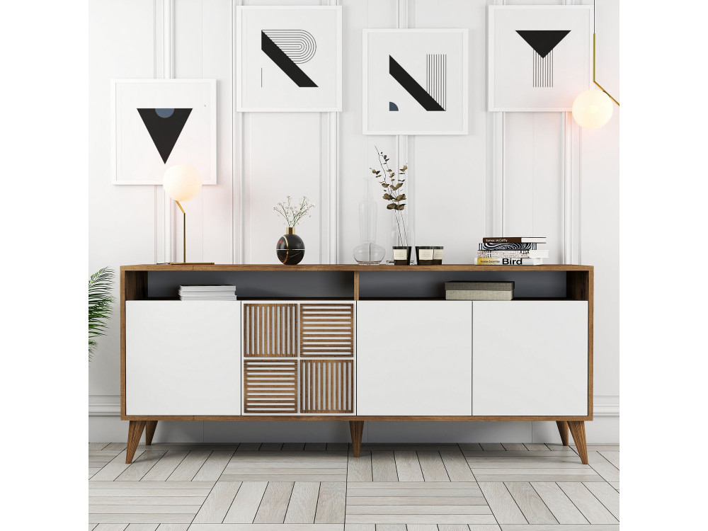 Holzbuffet "Milan" - 180 x 35 x 78 cm - Weiß