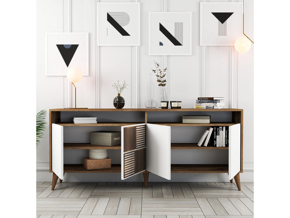 Holzbuffet "Milan" - 180 x 35 x 78 cm - Weiß