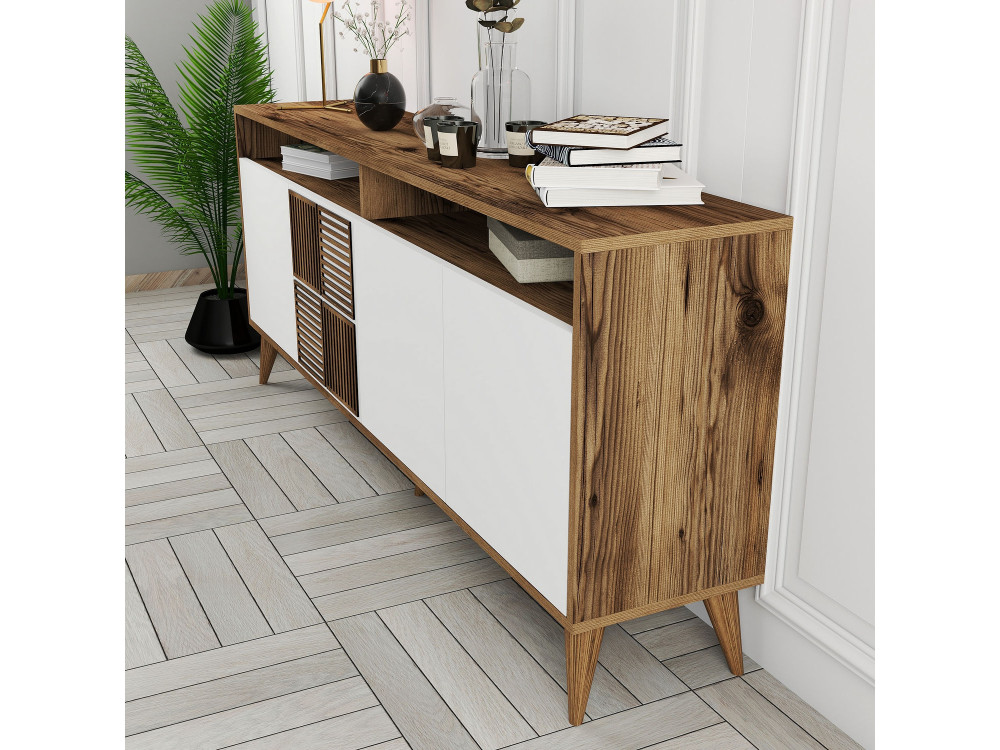 Holzbuffet "Milan" - 180 x 35 x 78 cm - Weiß