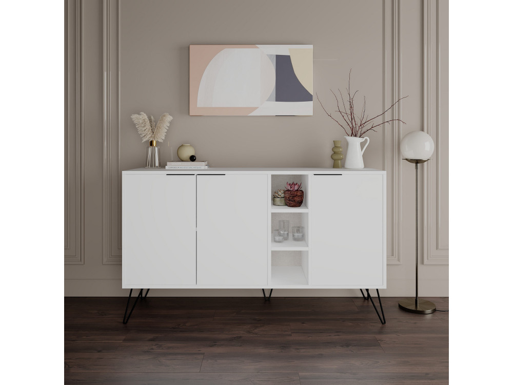 Holzbuffet "Clara" - 142 x 35 x 83 cm - Weiß