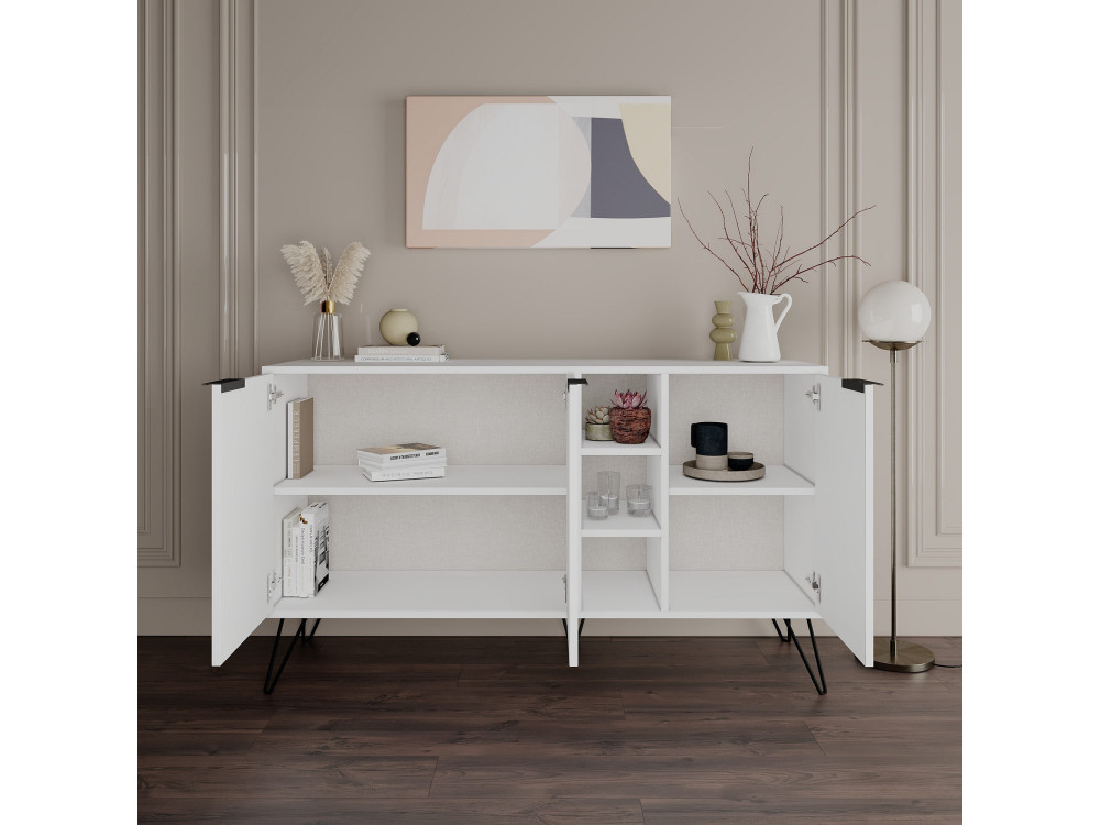 Holzbuffet "Clara" - 142 x 35 x 83 cm - Weiß