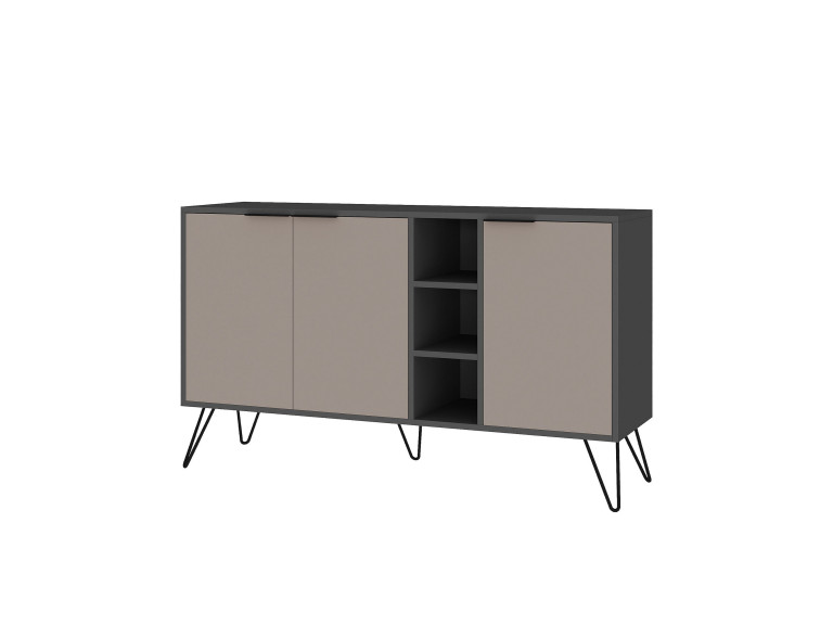 Holzanrichte "Clara" - 142 x 36 x 83 cm - Helles Mokka