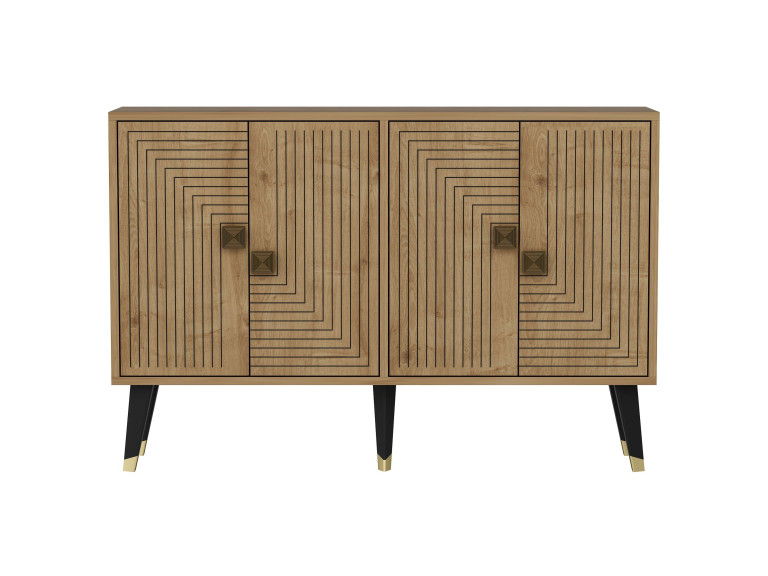 Holzanrichte "Ahart" - 120 x 30 x 80 cm - Eiche Saphir Gold