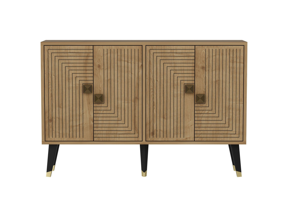 Holzanrichte "Ahart" - 120 x 30 x 80 cm - Eiche Saphir Gold