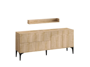 Holzanrichte "Stella" - 180 x 40 x 55 cm - Eiche Saphir