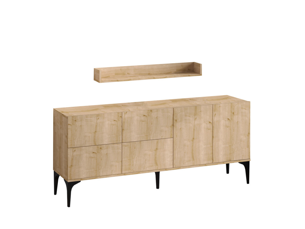 Holzanrichte "Stella" - 180 x 40 x 55 cm - Eiche Saphir