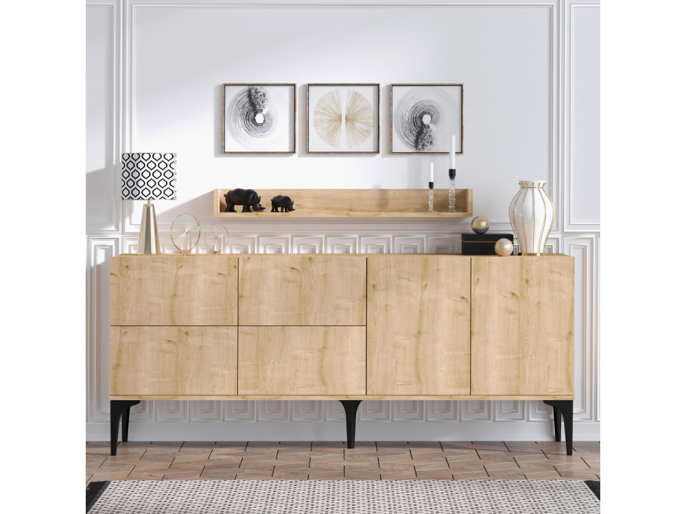 Holzanrichte "Stella" - 180 x 40 x 55 cm - Eiche Saphir