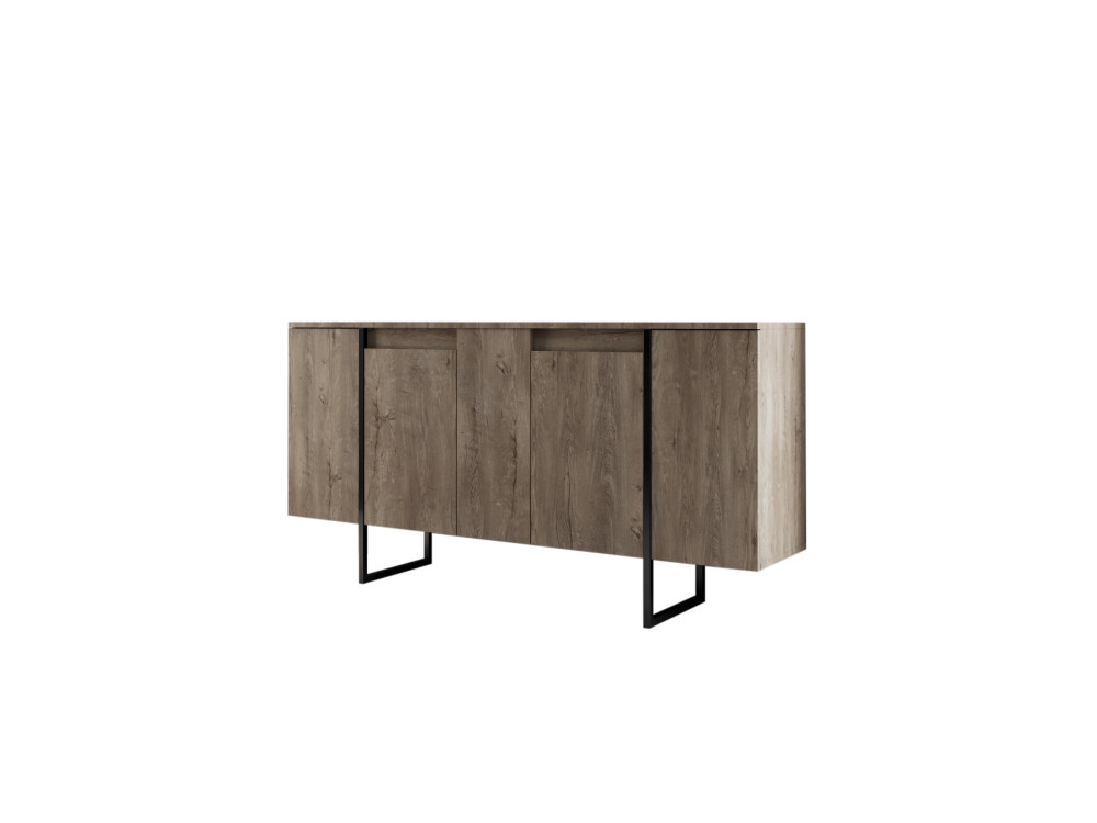 Holzanrichte "Luxe" - 160 x 35 x 80 cm - Nussbaum Schwarz