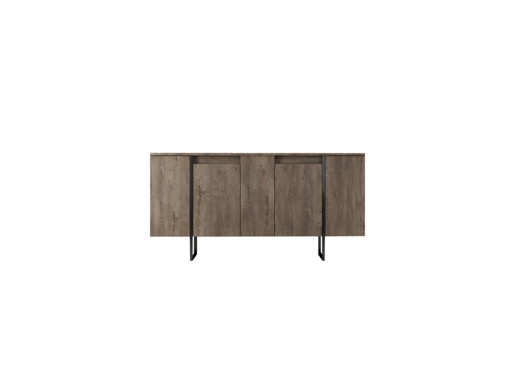 Holzanrichte "Luxe" - 160 x 35 x 80 cm - Nussbaum Schwarz