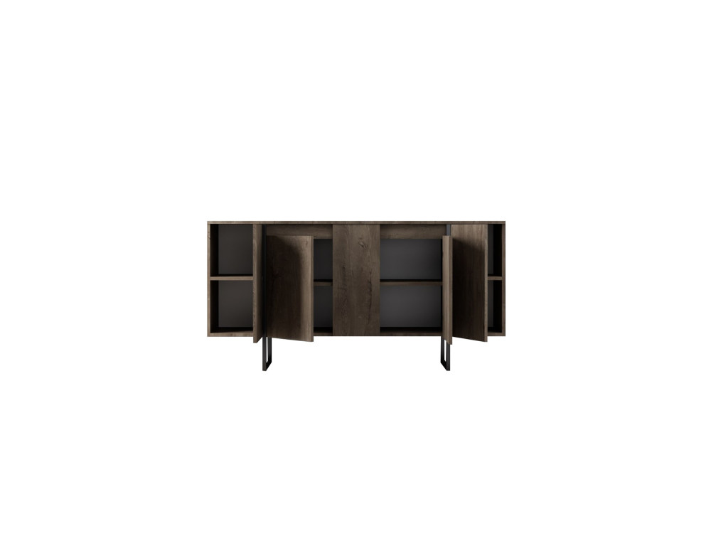 Holzanrichte "Luxe" - 160 x 35 x 80 cm - Nussbaum Schwarz