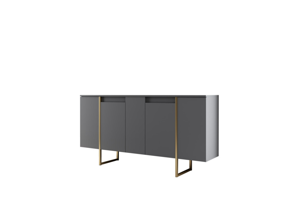 Holzbuffet "Luxe" – 160 x 35 x 80 cm – Anthrazitgold