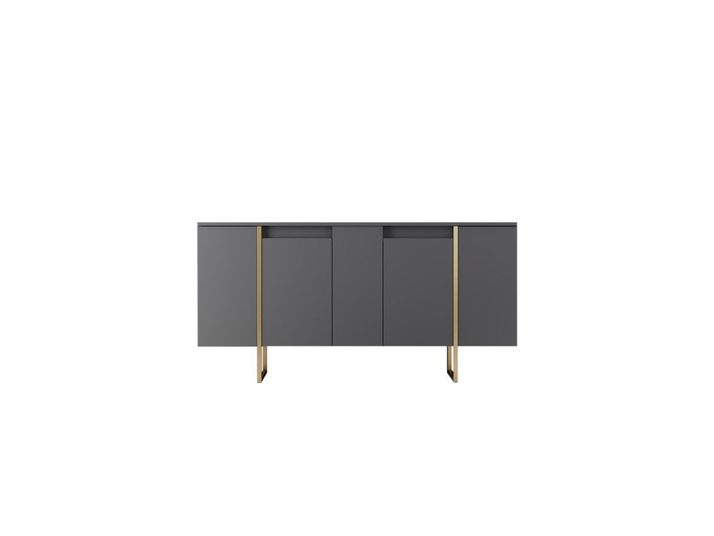 Holzbuffet "Luxe" – 160 x 35 x 80 cm – Anthrazitgold